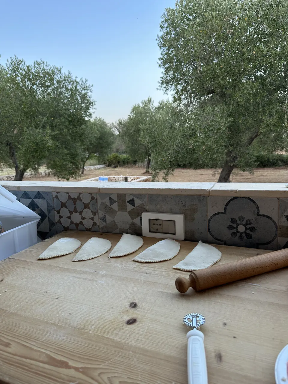 Fresh orecchiette made by hand during a cooking class