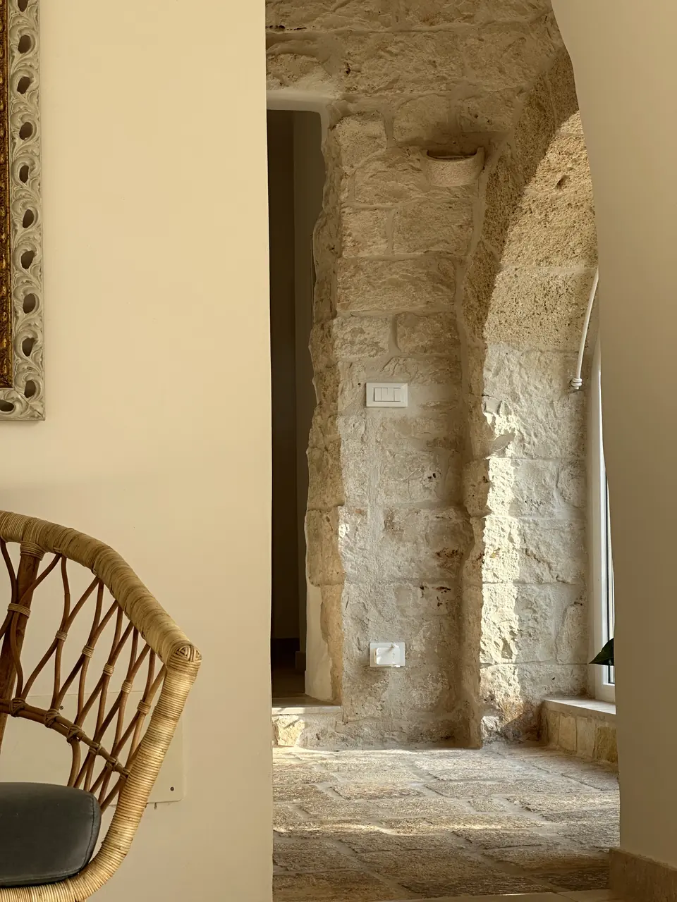 Original stone arch inside the villa